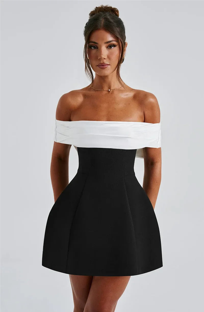 Florenza | Off-Shoulder A-Line Elegance Mini Dress